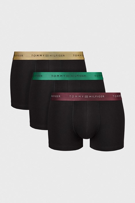 3PACK Bombažne boksarice Tommy Hilfiger METALLIC WB črna-zelena-rumena