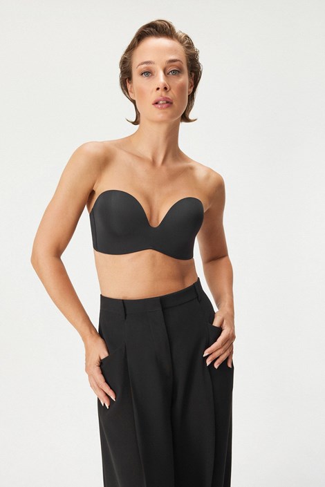 Podložen modrček Push Perfect Bardot črna