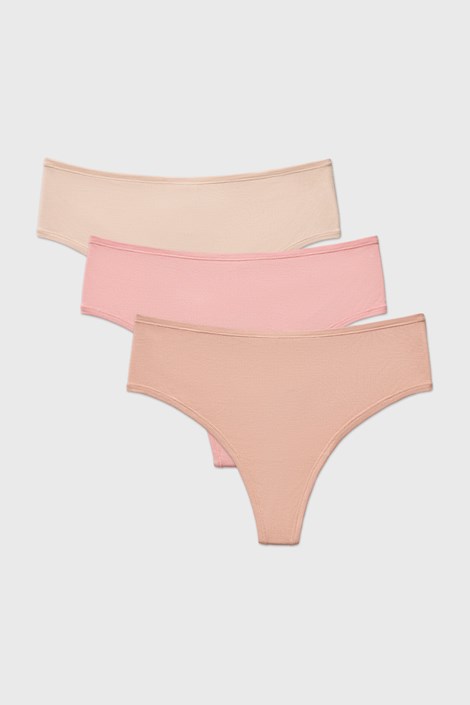 3PACK Tangice Bamboo Mina z visokim pasom