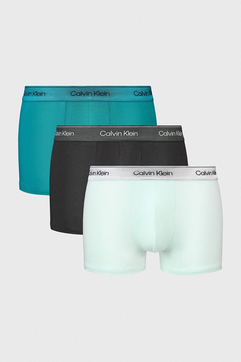 3PACK Bombažne boksarice Calvin Klein Icon Cotton Stretch Metalic zelena