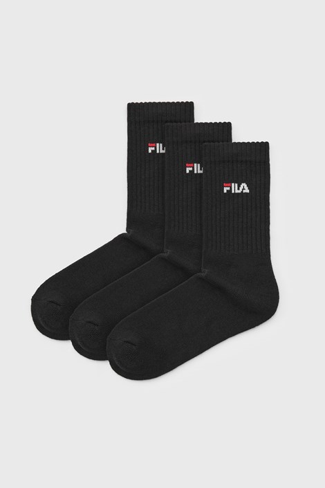 3PACK Visoke bombažne nogavice FILA črna
