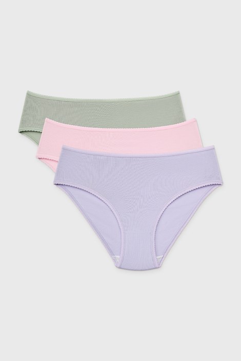 3PACK Klasične hlačke Jess z višjim pasom