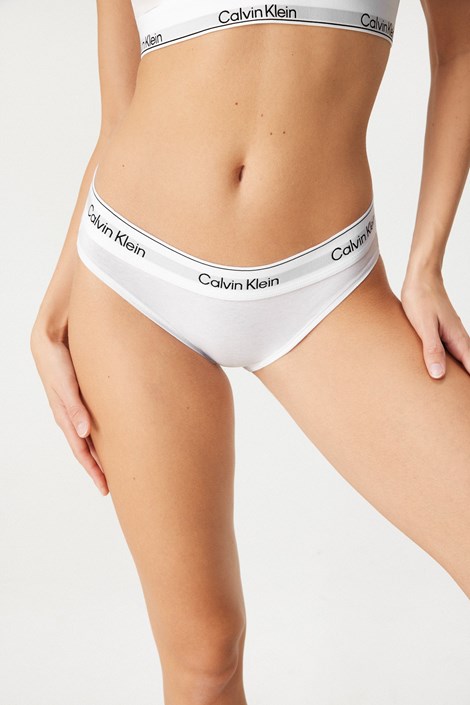 Klasične hlačke Calvin Klein Icon Cotton Modal bela