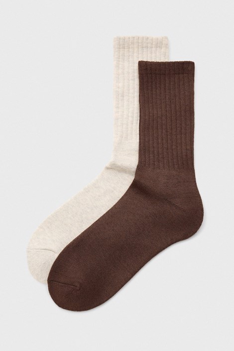 2PACK Visoke nogavice JACK AND JONES JACWesley rjava-bež