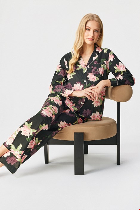 Dolga pižama Ralph Lauren Woven Lawn Notch Collar
