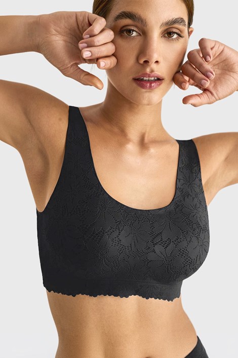 Podložen modrček Selmark One Lace I, brez kosti črna