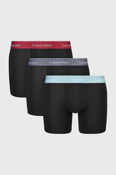 3PACK Bombažne boksarice Calvin Klein Icon Cotton Stretch črna-rdeča-siva