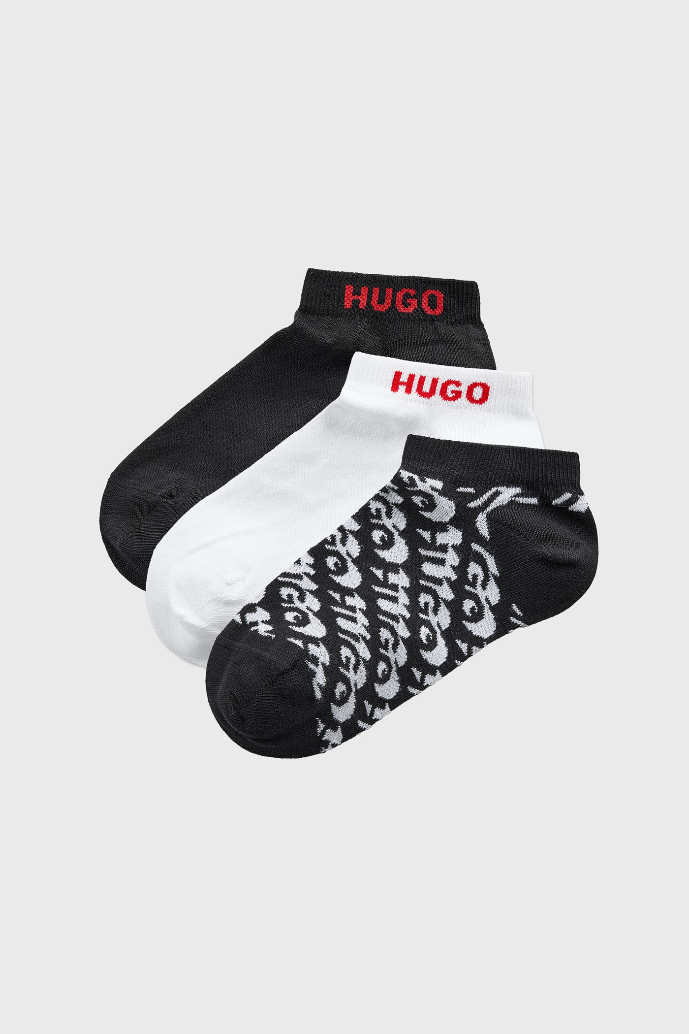 3PACK Nogavice HUGO Logo Allover