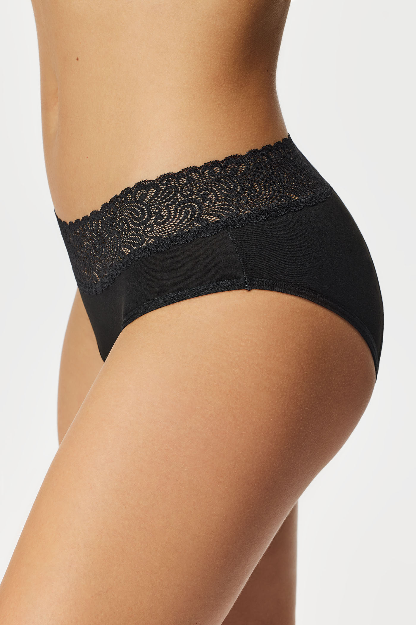 Menstrualne Hlačke Bodylok Bamboo Lace Za Močno Menstruacijo